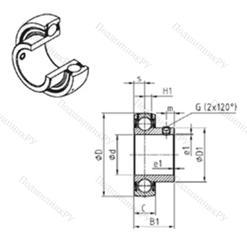 Подшипник шариковый радиальный US 209-27