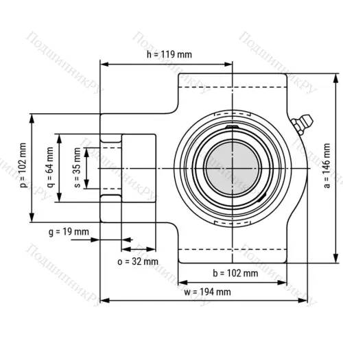 Подшипниковый узел UCT 216 - Вал: 80 мм
