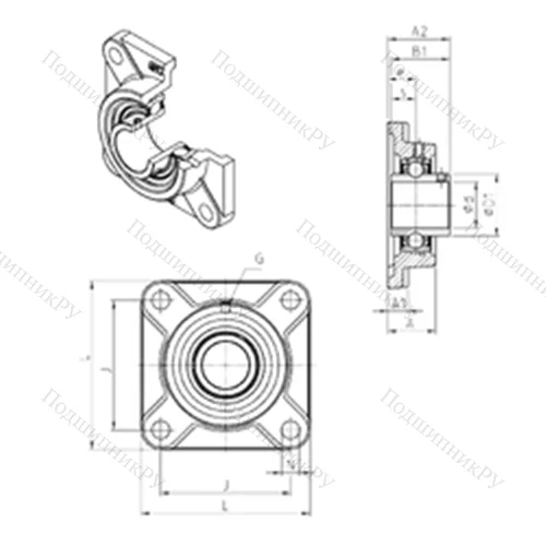 Подшипниковый узел шариковый радиальный UCF 205 от производителя  SNR