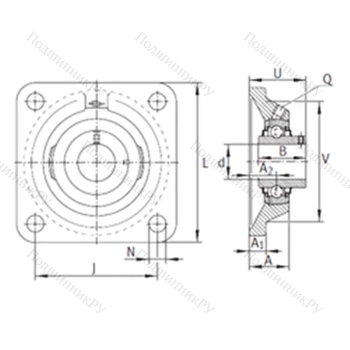 Подшипниковый узел шариковый радиальный RCJY 25-JIS