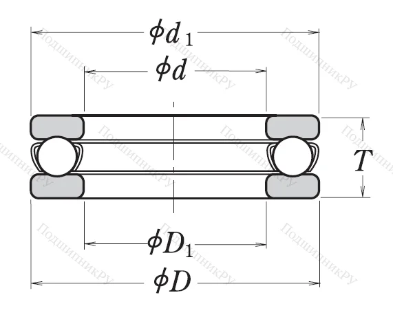 Упорный шариковый подшипник 51110