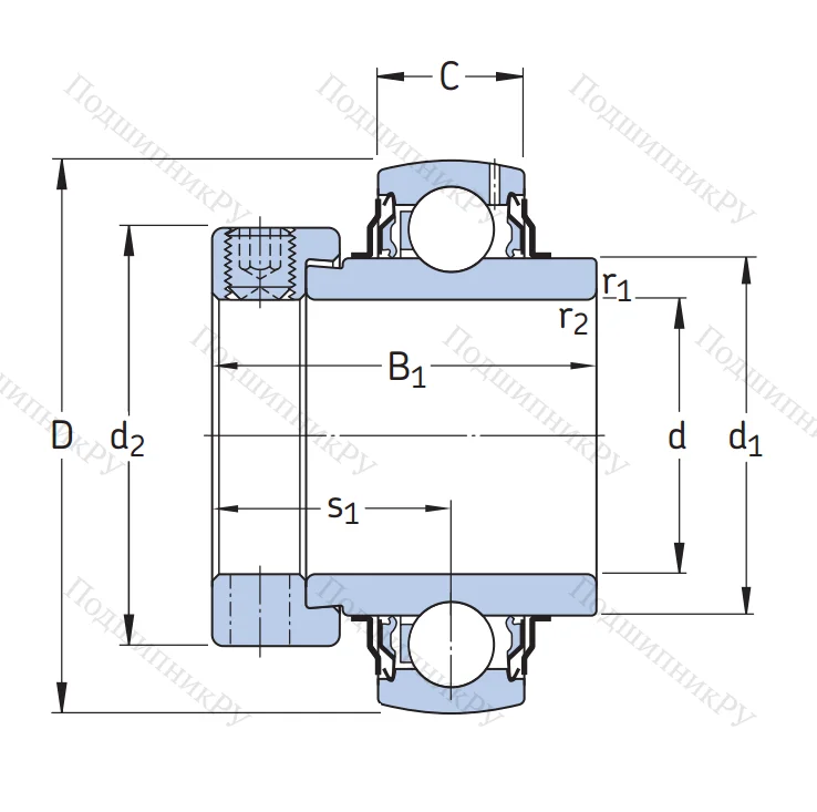 Корпусный подшипник YEL 205-2F