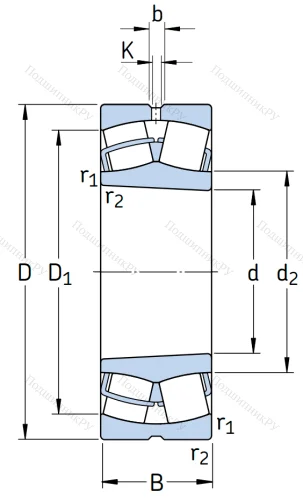 Сферический роликовый подшипник 24024 CC/W 33 от производителя  SKF