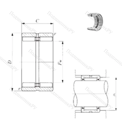 Подшипник игольчатый радиальный GTR 506430