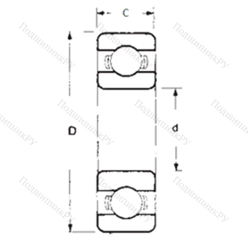 Подшипник шариковый радиальный 1621
