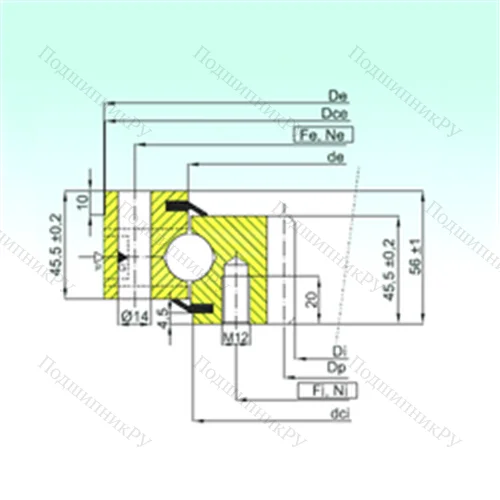 Подшипник шариковый опорно-поворотный ZB 1.20.0744.201-2SPTN