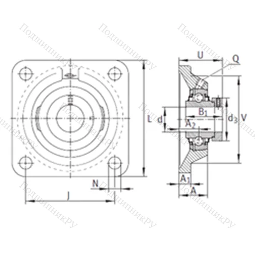 Подшипниковый узел шариковый радиальный RCJ 40-N-FA 125