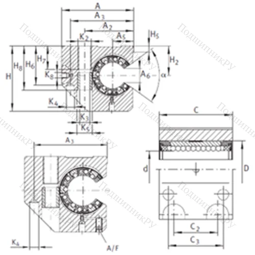 Подшипник шариковый линейный KGNCS 25 C-PP-AS