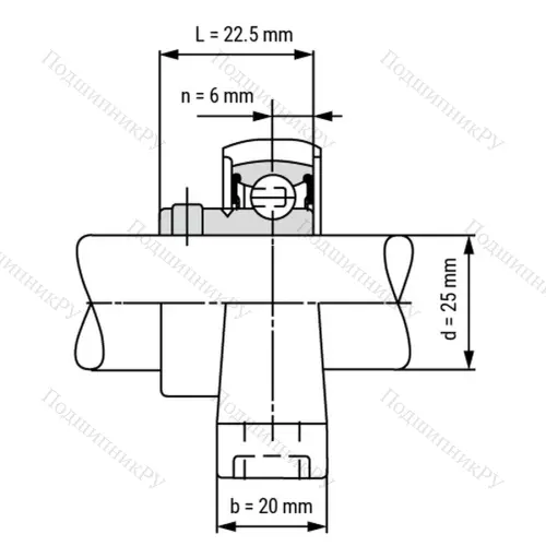Подшипниковый узел SS KP 005 ST - Вал: 25 мм от производителя  LPZ