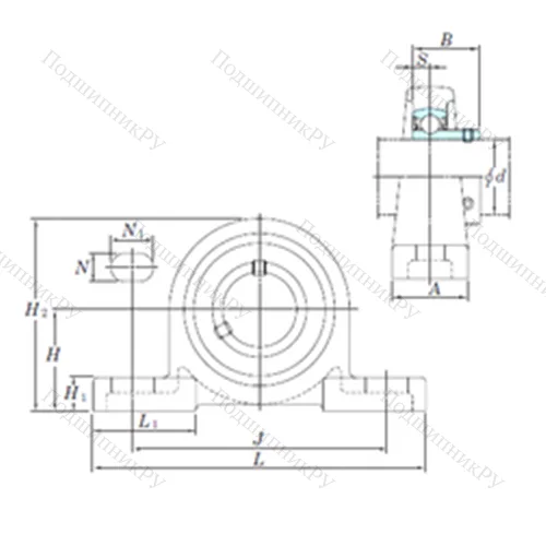 Подшипниковый узел шариковый радиальный BLP 208-24 от производителя  KOYO