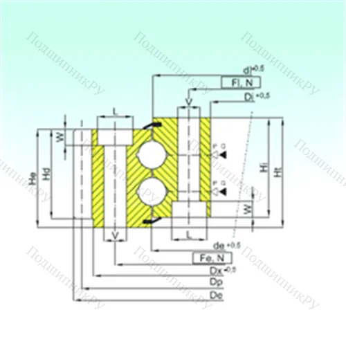 Подшипник шариковый опорно-поворотный EB 2.25.0821.200-1SPPN