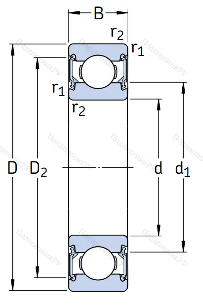 Высокотемпературный подшипник 6204 2RSH/C 3 GJN