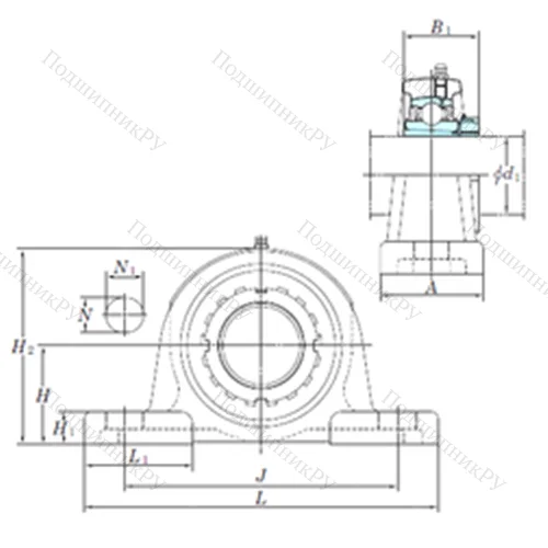Подшипниковый узел шариковый радиальный UKPX 16