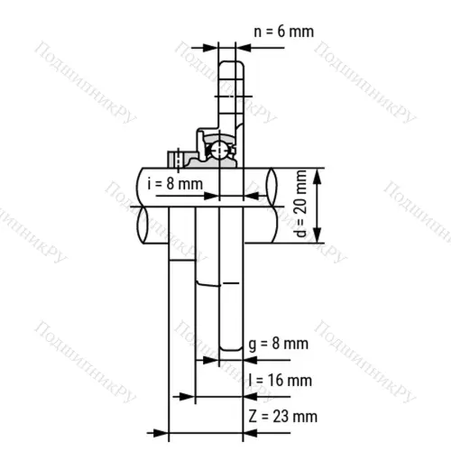 Подшипниковый узел SS KFL 004 ST - Вал: 20 мм от производителя  LPZ