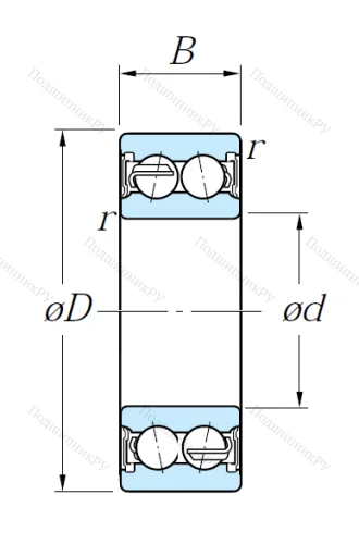 Двухрядный шариковый подшипник 5207 2RS от производителя  KOYO