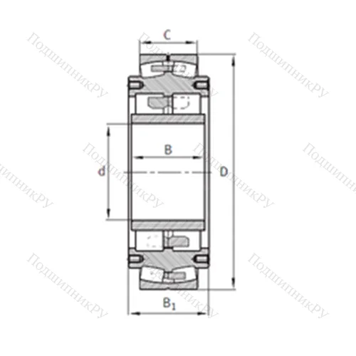 Подшипник роликовый радиальный самоцентрирующийся Z-531160.04.DRGL