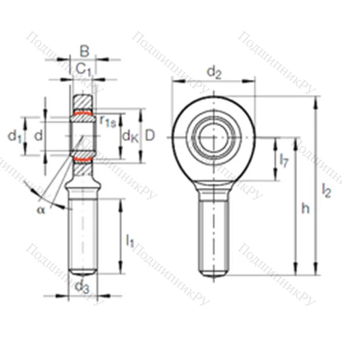 Подшипник скольжения сферический GAR 15 UK