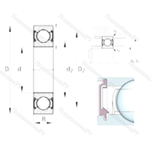Подшипник шариковый радиальный 6001-C-2BRS