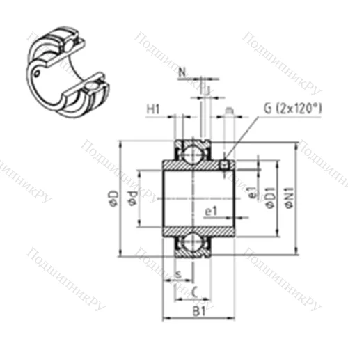 Подшипник шариковый радиальный CUC 209-26