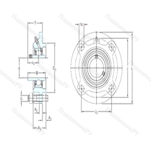 Подшипниковый узел шариковый радиальный FYC 30 TF