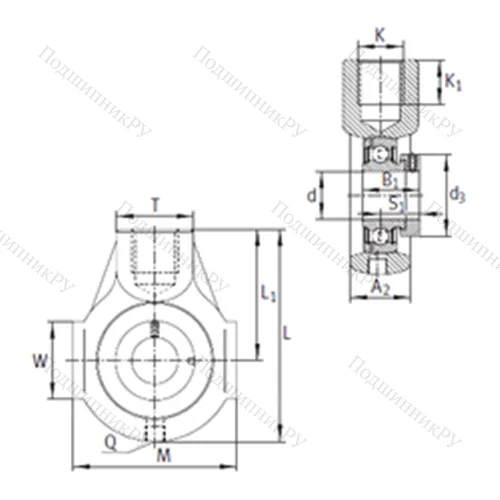 Подшипниковый узел шариковый радиальный PHE 40