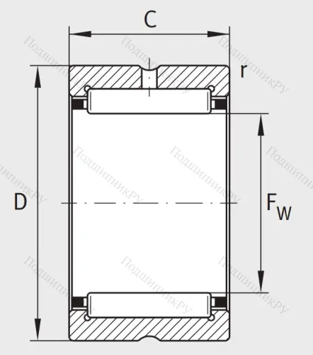 Игольчатый подшипник NK 25/16 XL от производителя  INA