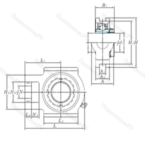 Подшипниковый узел шариковый радиальный UKT 209