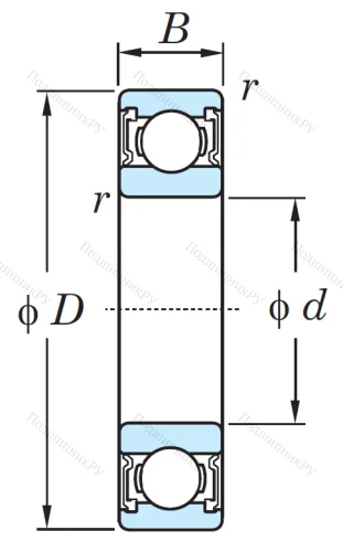 Однорядный шариковый подшипник 6312 2RS C 3 от производителя  KOYO