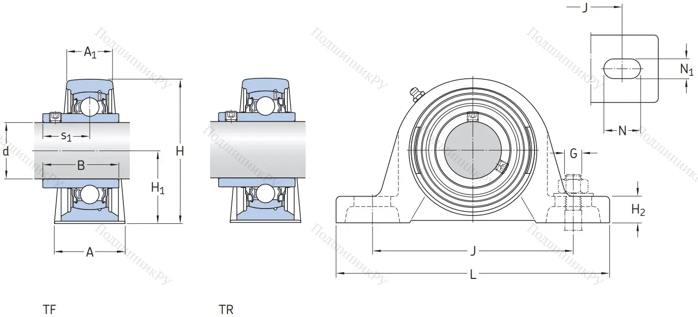 Подшипниковый узел SY 20 TF