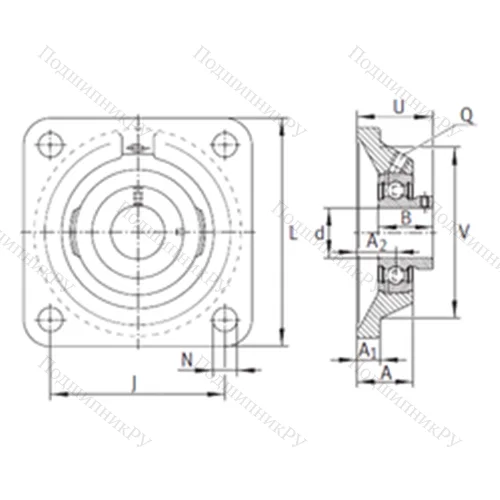 Подшипниковый узел шариковый радиальный PCJY 12