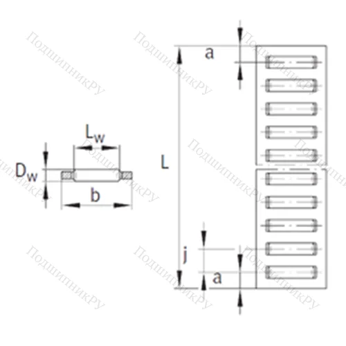 Подшипник игольчатый упорный BF 3020