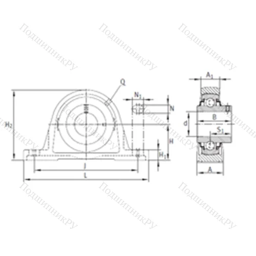 Подшипниковый узел шариковый радиальный RASEY 12