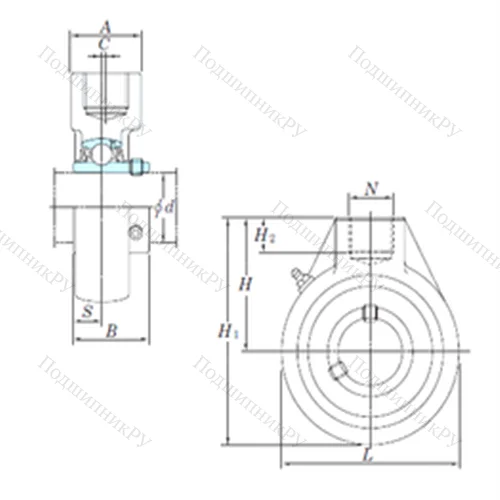 Подшипниковый узел шариковый радиальный UCHA 204-12 от производителя  KOYO