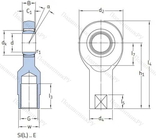 Наконечник штока с внутренней резьбой SIA 60 ES 2RS в Иркутске