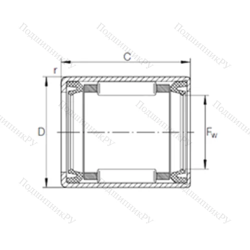 Подшипник игольчатый радиальный HK 0812.2RS FPM DK B