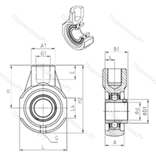 Подшипниковый узел шариковый радиальный UCEHE 207