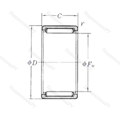 Подшипник игольчатый радиальный RLM 8510535-1