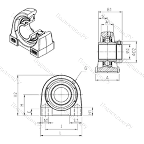 Подшипниковый узел шариковый радиальный EXPG 202