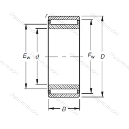 Подшипник игольчатый радиальный NAO 60X 90X 30