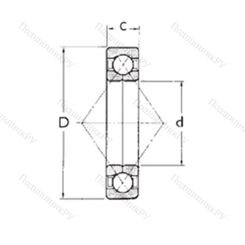 Подшипник шариковый радиально-упорный с четырёхточечным QJ 224