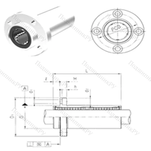 Подшипник шариковый линейный LMEFP 8LUU