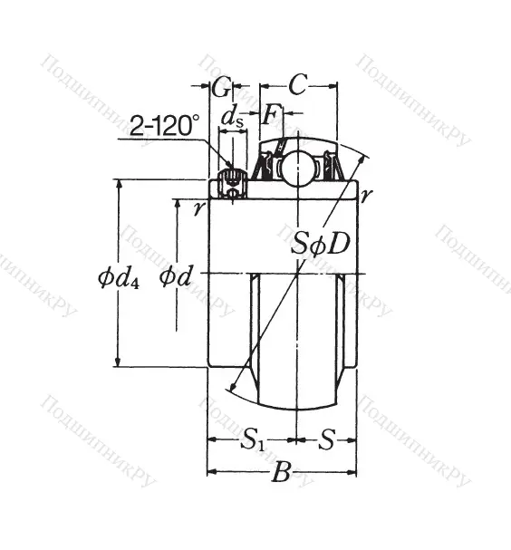 Корпусный подшипник UC 210 D 1