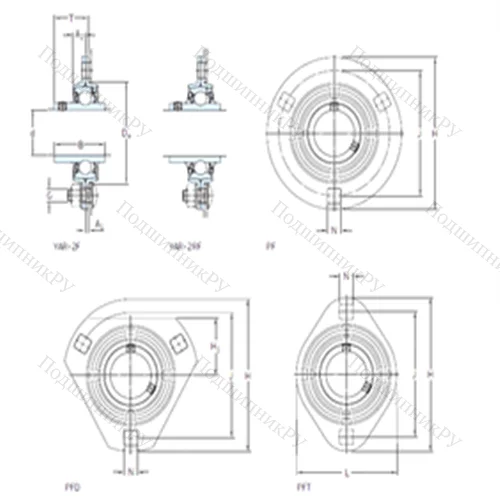 Подшипниковый узел шариковый радиальный PF 1.1/2 TR