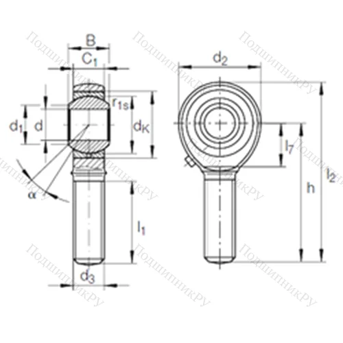 Подшипник скольжения сферический GAKFL 20 PB