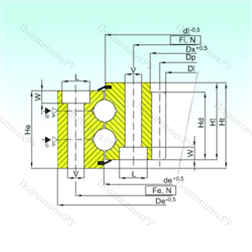 Подшипник шариковый опорно-поворотный ZB 2.30.1351.401-1SPPN