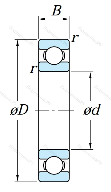 Однорядный шариковый подшипник 6009 CM