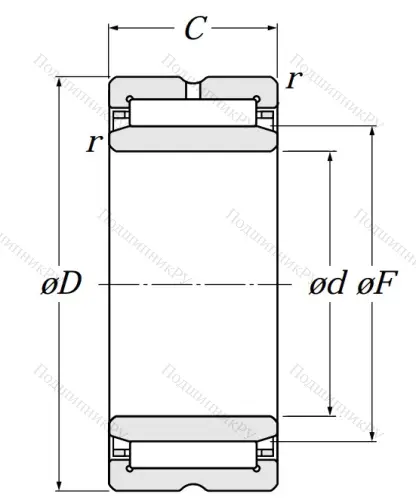 Игольчатый подшипник NA 6905 R