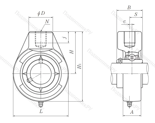 Подшипниковый узел UCHB 212 D 1 (UCHA 212) в Иркутске