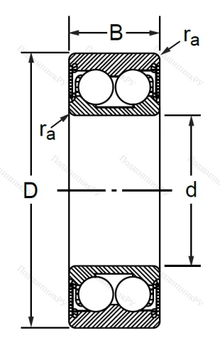 Радиально-упорный шариковый подшипник 3056309 2RS (3309 A 2RSTN) в Иркутске