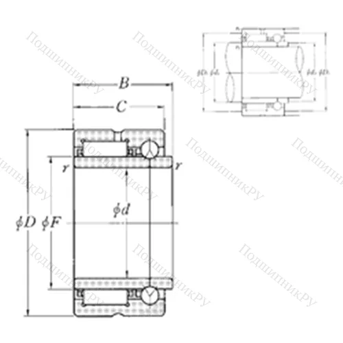 Подшипник комбинированный NKIB 5902R